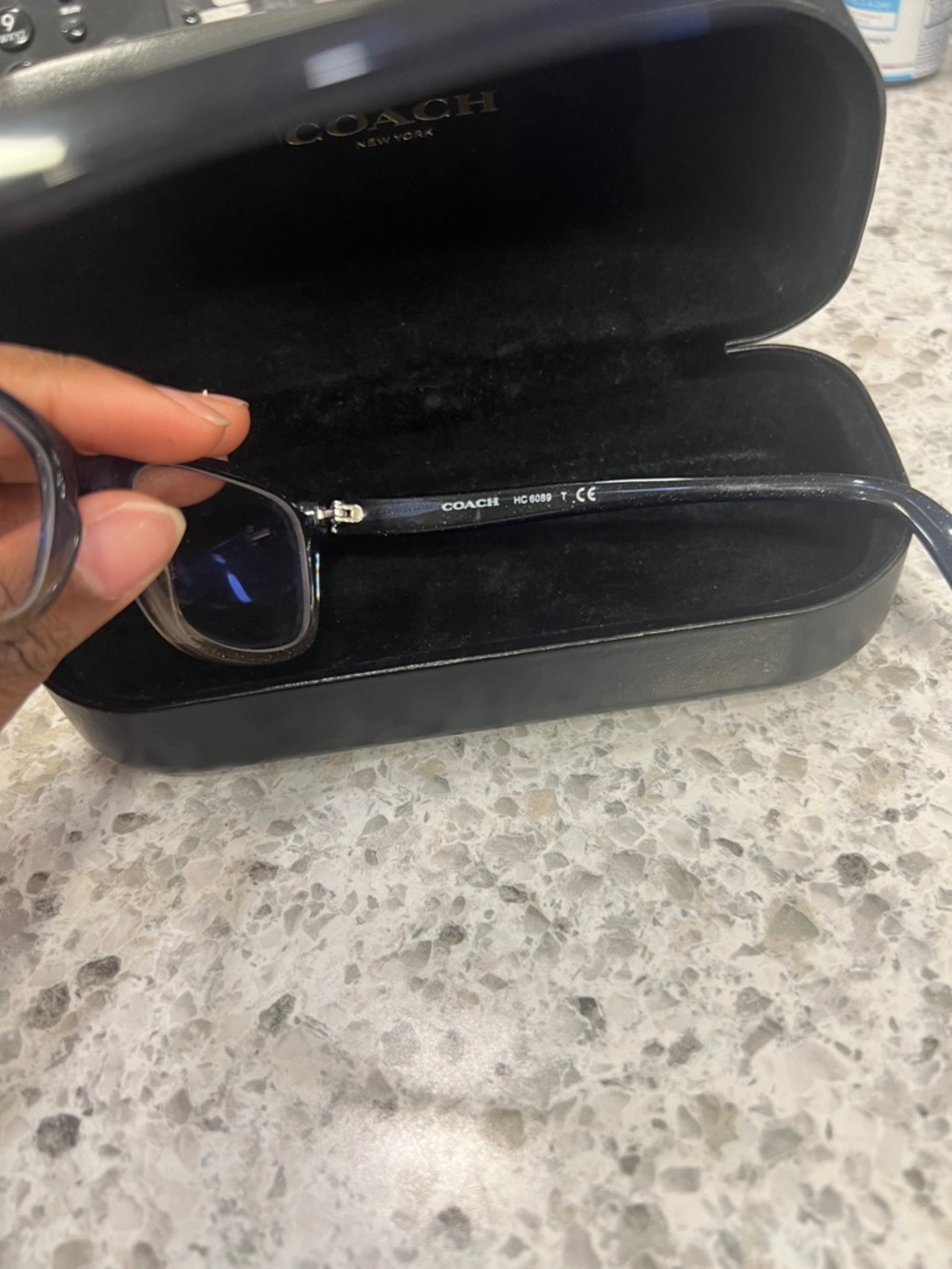 Coach Black Glitter Rectangular Eyeglasses - Picture 2 of 6